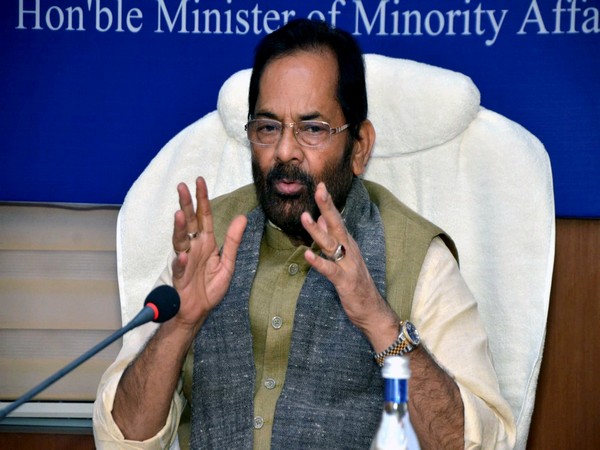 Union Minority Affairs Minister Mukhtar Abbas Naqvi. (Photo.ANI)