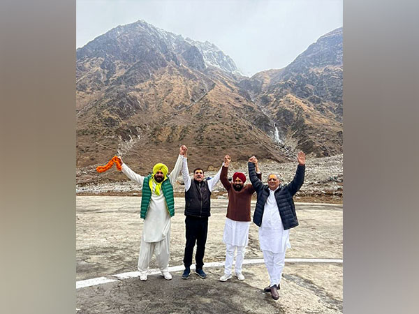Charanjit Singh Channi, Navjot Singh Sidhu, Congress leader Harish Chaudhary, and Punjab Assembly Speaker KP Rana (left to right)