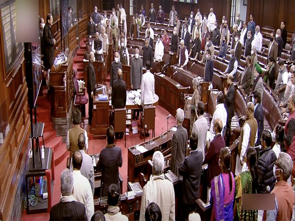 Rajya Sabha Chairman M. Venkaiah Naidu and MPs pay respect to National Song Vande Mataram as the House adjourned sine die that marks the end of the Winter Session of Parliament. [File Photo/ANI]
