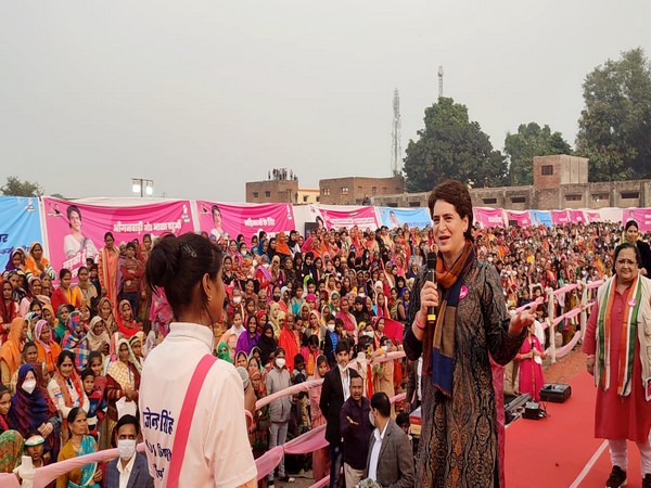 Congress leader Priyanka Gandhi in Firozabad. (Photo/ANI)
