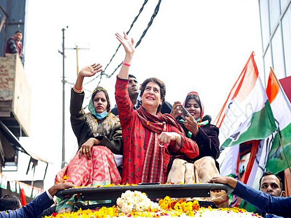 Congress General Secretary Priyanka Gandhi in Aligarh, UP (Photo/ANI)