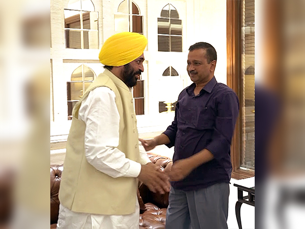 Punjab Chief Minister Bhagwant Mann with Delhi Chief Minister Arvind Kejriwal. (File Photo)