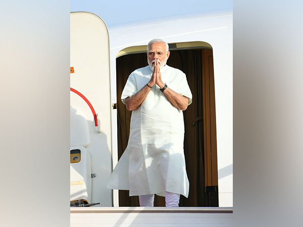 Prime Minister Narendra Modi arrived in Gujarat on Monday (Photo credit: Twitter@BJP4Gujarat)