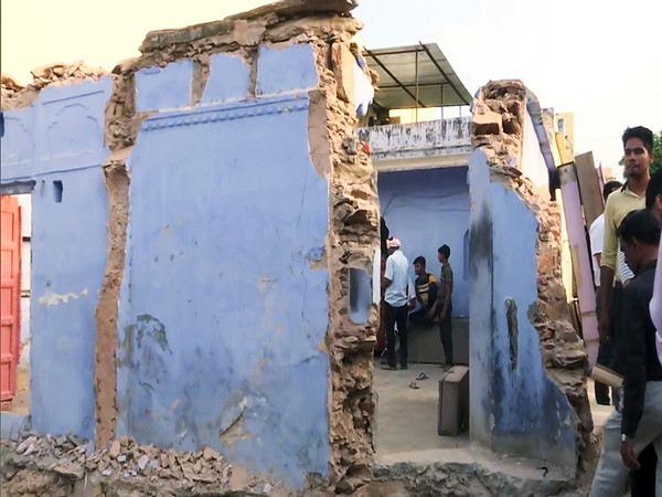 Visual of a temple demolished using bulldozers in Alwar, Rajasthan (File Photo/ANI)