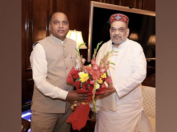 Himachal Pradesh CM Jairam Thakur called on Union Home Minister Amit Shah, in New Delhi on Monday. (ANI Photo/HMO India Twitter)