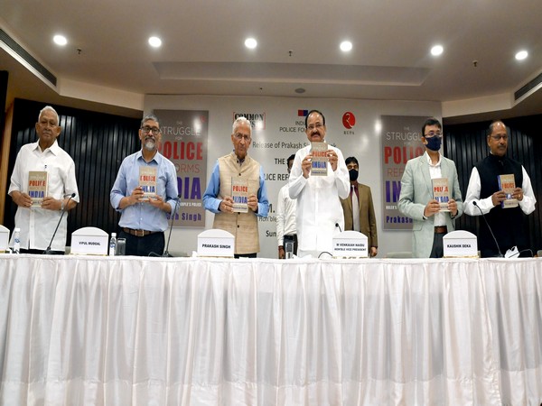 Venkaiah Naidu releases a book titled 'The Struggle for Police Reforms in India'. (Photo/ANI)