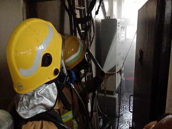 Fire fighters dousing the blaze at a government hospital in West Bengal’s Cooch Behar on Thursday. (Photo/ANI)