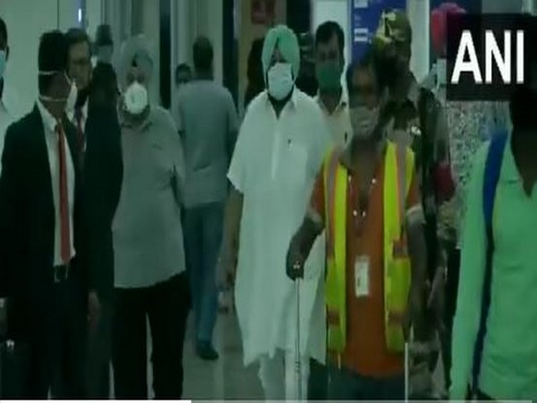 Captain Amarinder Singh arrives in Delhi on Tuesday. [Photo/ANI]