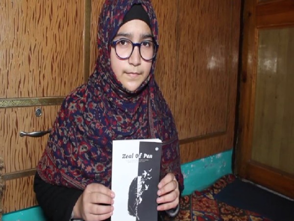 11-year-old Adeeba Riyaz from Batengoo area of the Anantnag district of South Kashmir has become the youngest author from the Union Territory (Photo/ANI)