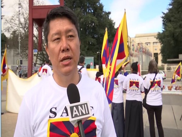 Jampa Samdho, a protestor and member of Tibetan Parliament in exile.