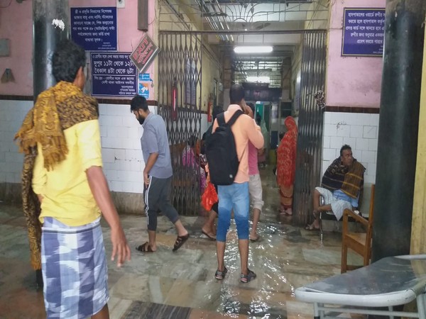 Heavy rains caused waterlogging in Malda Medical College and Hospital. (Photo/ANI)