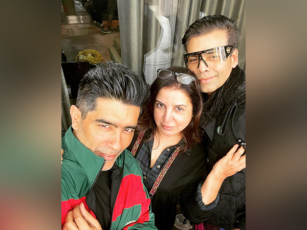 Farah Khan with Karan Johar and Manish Malhotra (image source: Instagram)