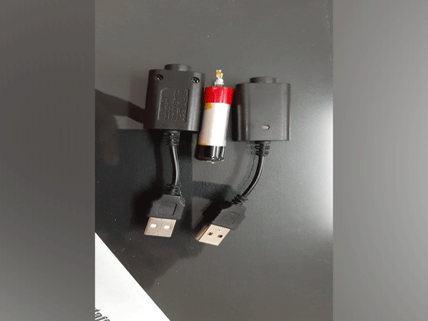 E-cigarette gadgets that were allegedly being sold at a stationary shop (Phot/ANI)