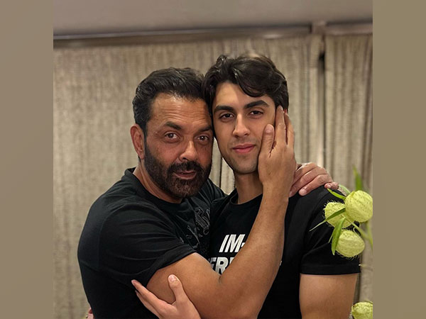 Bobby Deol with his son Aryaman (Image source: Instagram)