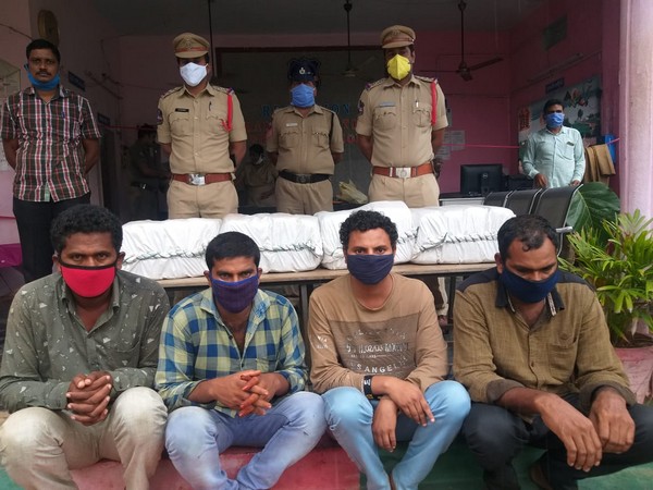 Police seizes Ganja worth over Rs 10 lakh in Telangana's Bhadradri Kothagudem dist, 4 persons have been arrested (Photo/ANI)