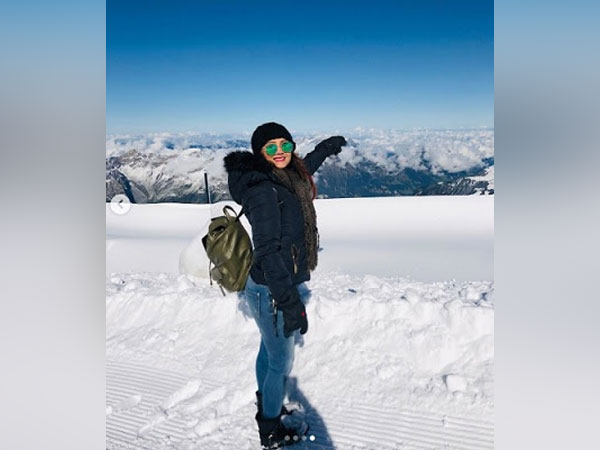 Adaa Khan on top of Mt Titlis, Switzerland