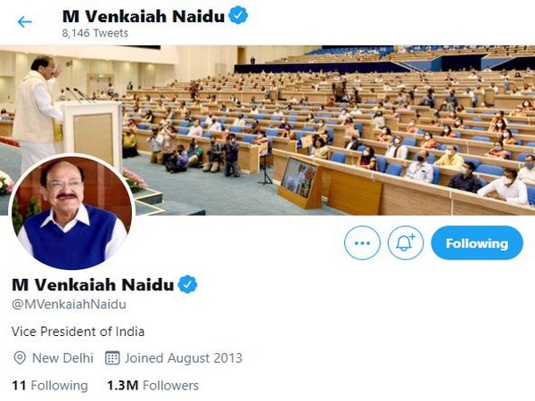 Blue verified badge against Vice President M. Venkaiah Naidu's personal account restored. 