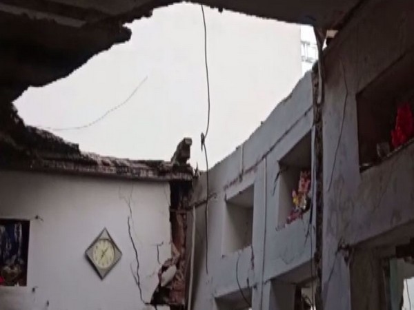 Three dead, four injured in roof collapse due to blast in Chittorgarh on Friday. [Photo/ANI]