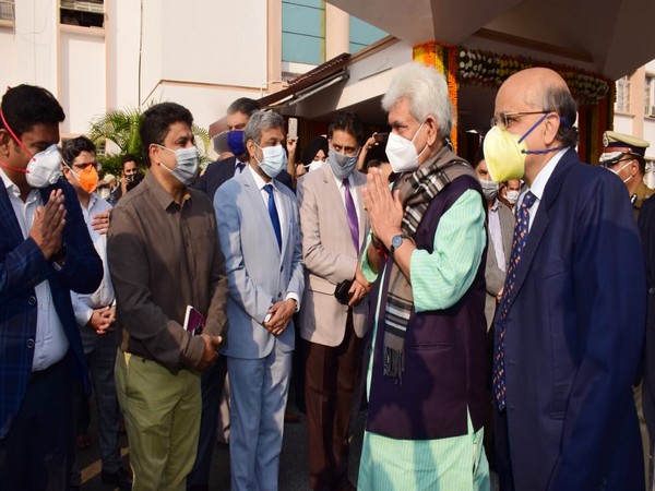 Jammu and Kashmir Lieutenant Governor Manoj Sinha at the Civil Secretariat on Monday. (Photo/ANI)