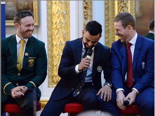 Virat Kohli with Eoin Morgan and AB de Villiers 