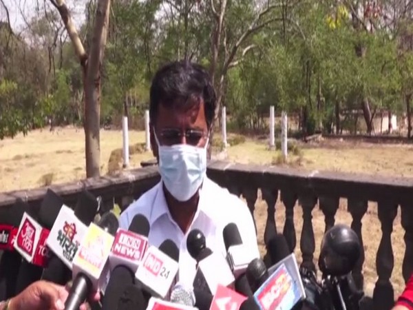 District collector Manish Singh speaking to ANI. (Photo/ANI)