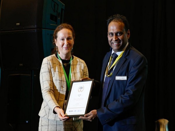 G Asok Kumar receiving award for Namami Gange initiative