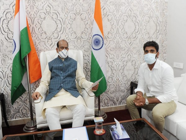 YSRCP Lok Sabha Chief Whip Margani Bharat with Speaker Om Birla. (Photo/ANI)