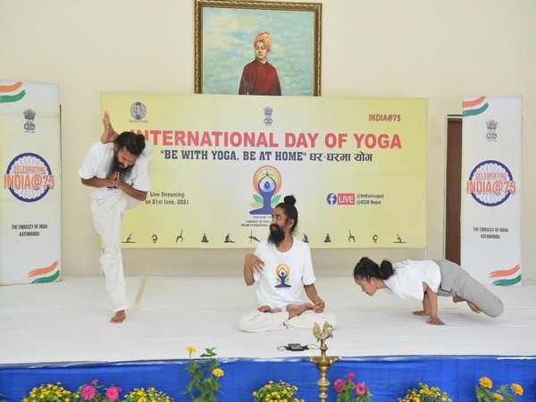 A Yoga session in Nepal. 