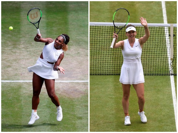 Serena Williams (left); Simona Halep (right)