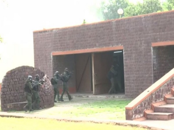 A visual from an anti-terror mock drill in Bhopal. [Photo/ANI]