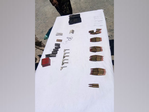 Ammunition recovered from the hideout site in Gangangeer village. [Photo/ANI]