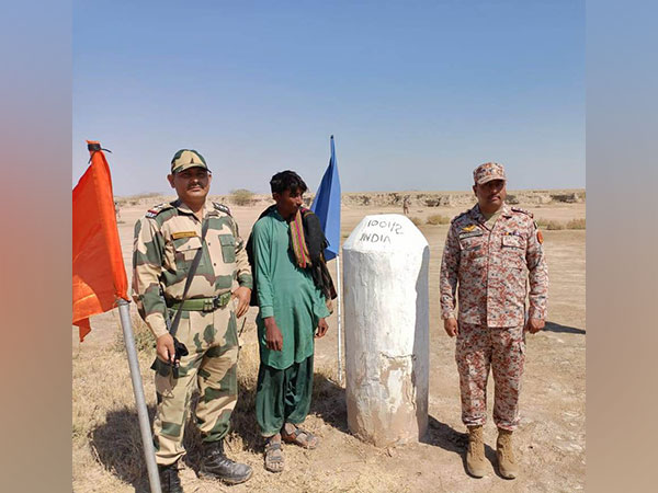 BSF personnel handed over a Pakistani national to Pak Rangers on February 12 as a goodwill gesture (Twitter: Gujarat Frontier, Border Security Force)