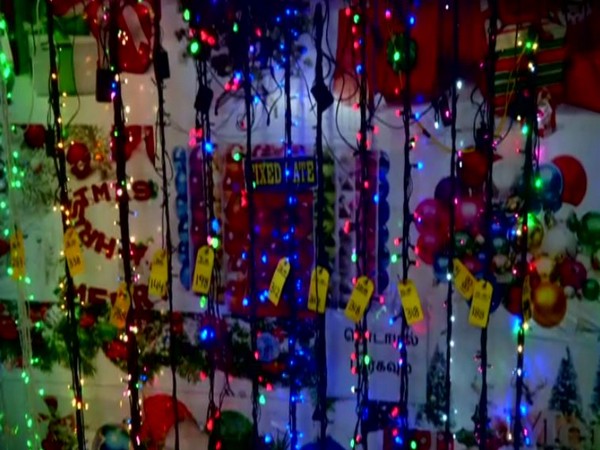 Christmas decorative items arrived in Coimbatore, Tamil Nadu.  Photo/ANI
