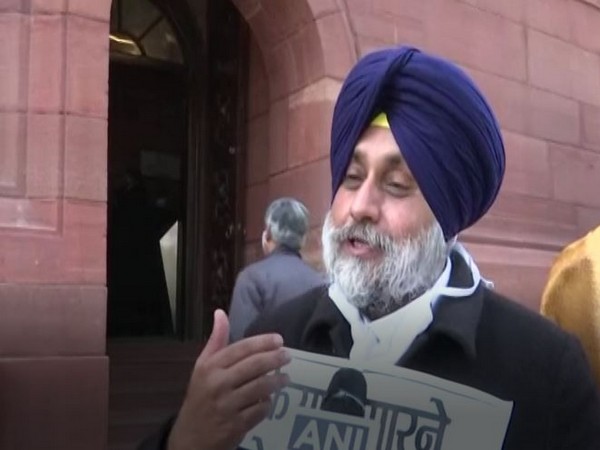 Shiromani Akali Dal president Sukhbir Singh Badal speaks to ANI at Parliament on Monday. [Photo/ANI]
