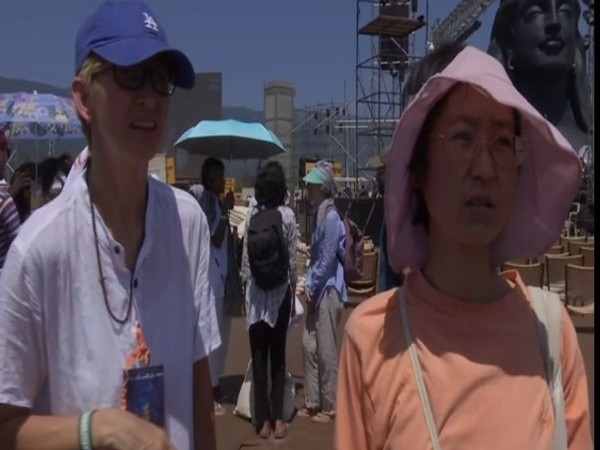 Chinese tourists speaking to ANI in Coimbatore on Friday. (Photo/ANI)