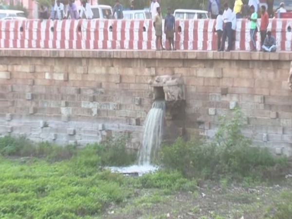 Water being released to Vandiyur Mariamman Teppakulam on Thursday in Madurai. Photo/ANI