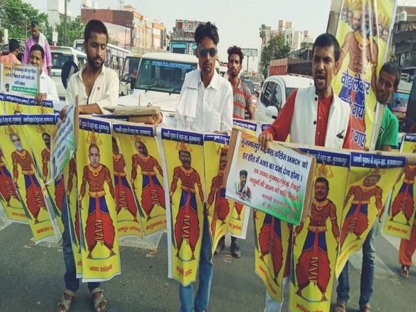 Protest march against alleged government apathy regarding AES in Muzaffarpur (Photo/ANI)