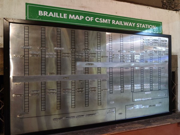 Braille map of CSMT Railway Station in Mumbai