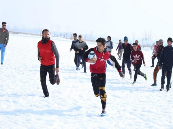 Inter-district snow rugby champion in Budgam (Photo/ANI)