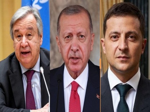 From left to right: Antonio Guterres, Recep Tayyip Erdogan, Volodymyr Zelenskyy