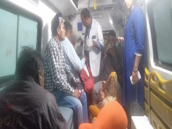 Injured being treated in an ambulance. (Photo/ANI)