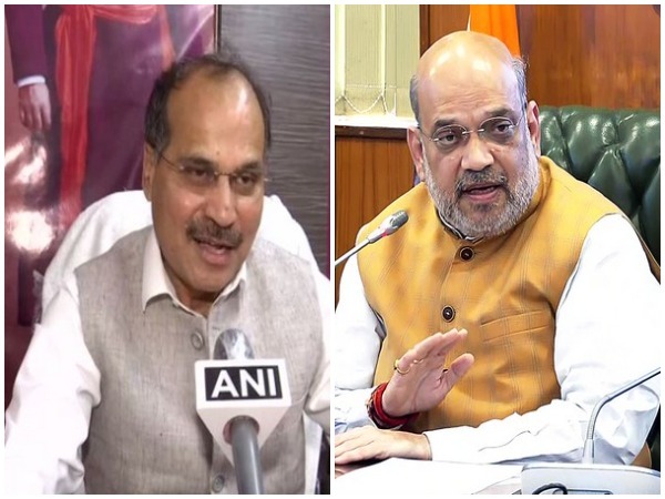 Congress MP Adhir Ranjan Chowdhury, Union Home Minister Amit Shah (Photo/ANI)