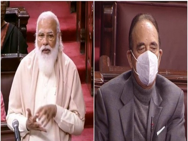 Prime Minister Narendra Modi and Congress leader Ghulam Nabi Azad.