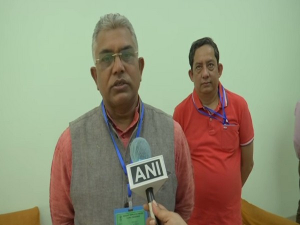 West Bengal BJP President Dilip Ghosh speaks to ANI in Balurghat on Friday. [Photo/ANI]