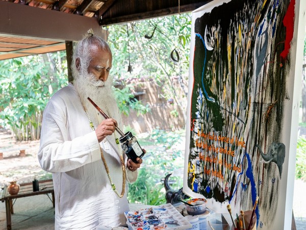 An abstract painting by Sadhguru, Founder, Isha Foundation titled 'To Live Totally!' was sold out for Rs 4.14 crore.
