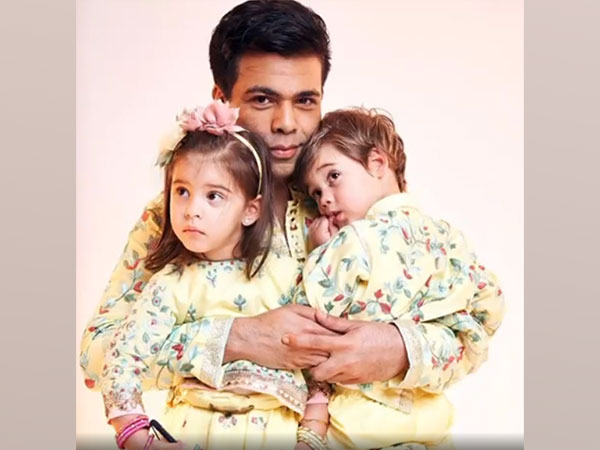 Karan Johar with his children (Image source: Instagram)