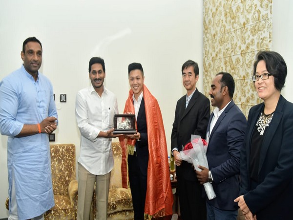 The delegation of Hong Kong-based Intelligent SEZ development Limited meets Andhra Pradesh Chief Minister YS Jagan Mohan Reddy in Tadepalli on Wednesday.