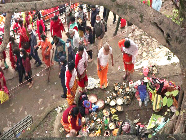 Nepali devotees pay homage to their mothers on occasion of Mata Tirtha Aunsi