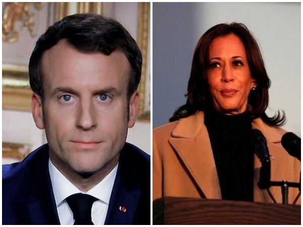 US Vice President Kamala Harris and French President Emmanuel Macron (File Photo)