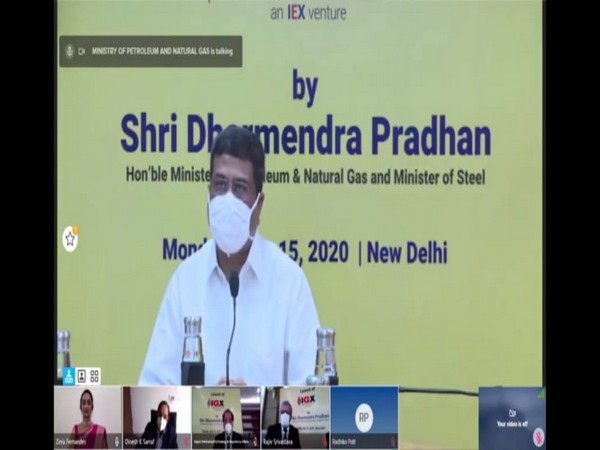 Union Minister of Petroleum and Natural Gas Dharmendra Pradhan speaking at the IGX Launch on Monday in New Delhi (Photo/ANI)